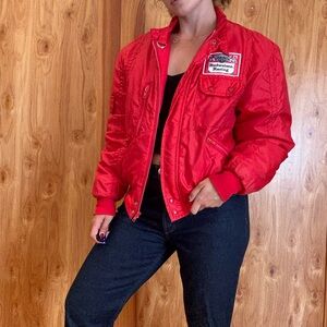 Budweiser Red Bomber Jacket for Women
